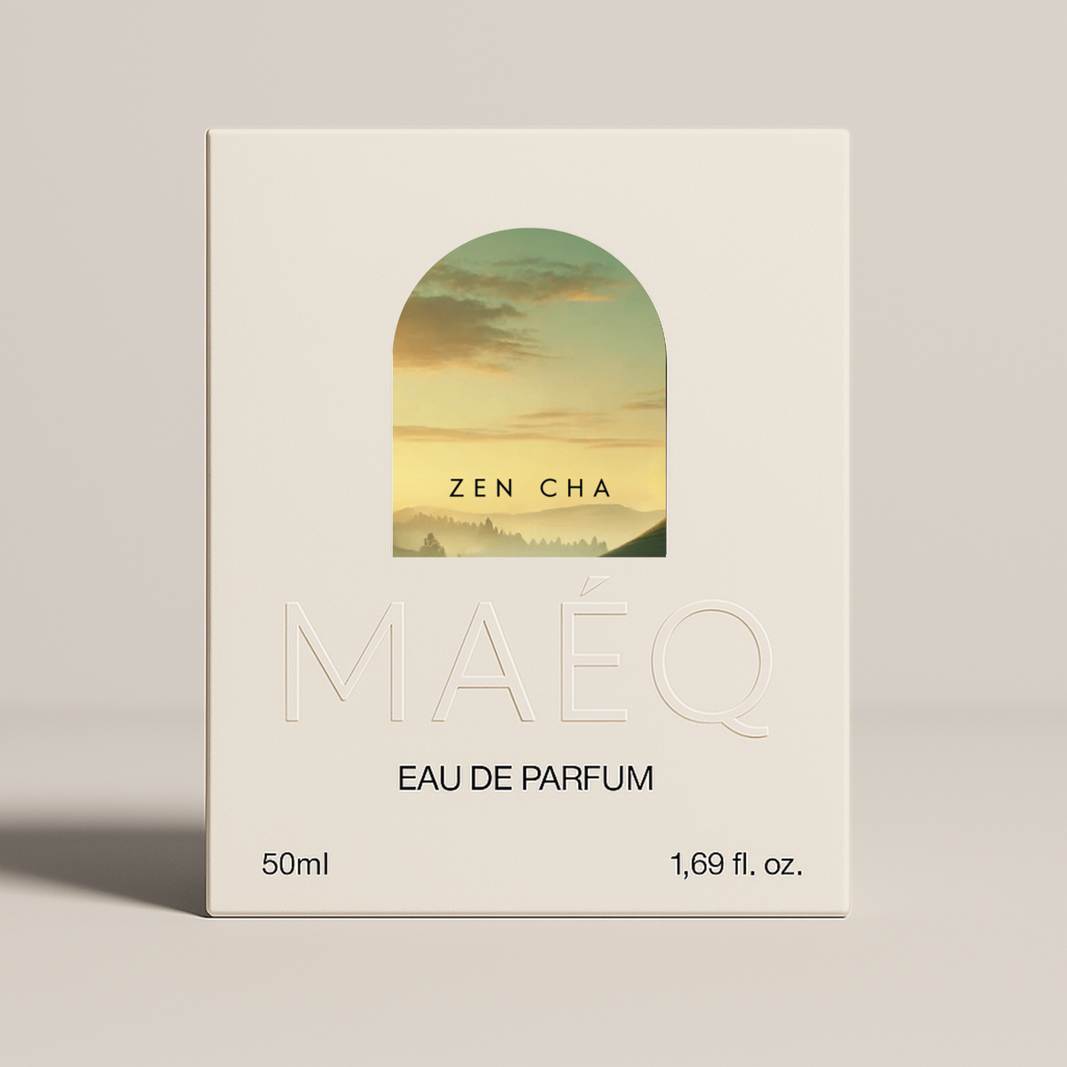 minimal white box packaging of zen cha